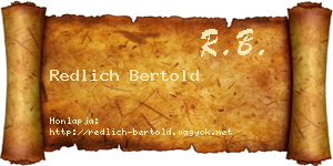 Redlich Bertold névjegykártya